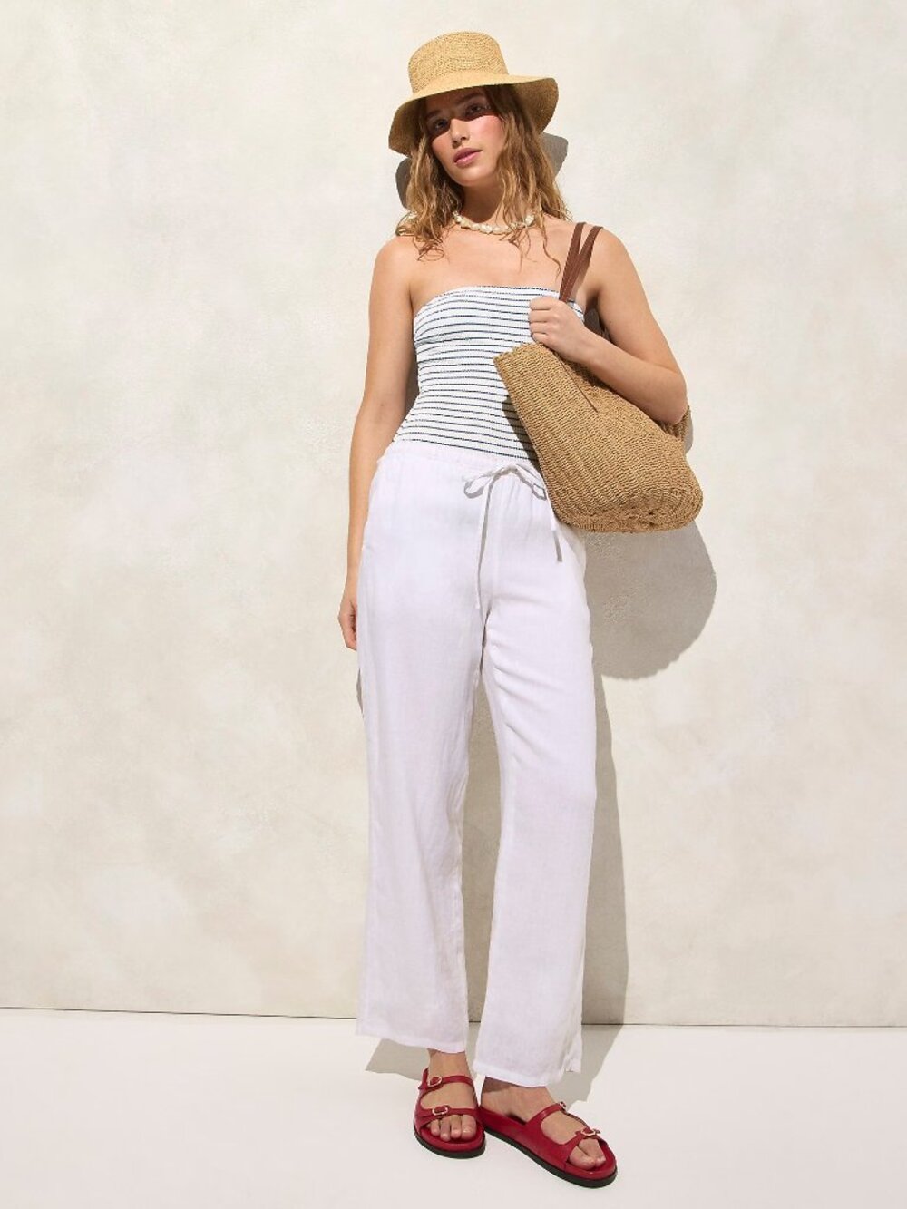 J. Crew White/Blue Stripe Gemma Bandeau Scrunchie One-Piece/NWT/12 - Picture 6 of 16